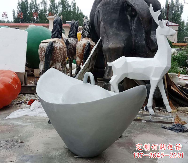安阳财源滚滚不锈钢元宝雕塑