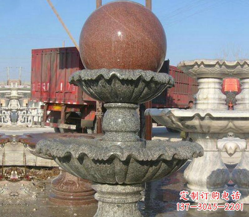 安阳财源滚滚石雕风水球喷泉雕塑 (5)