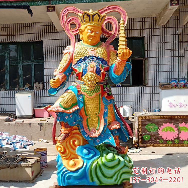 安阳彩绘托塔天王玻璃钢雕塑