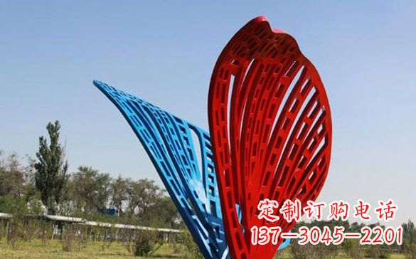 安阳彩色不锈钢抽象蝴蝶雕塑