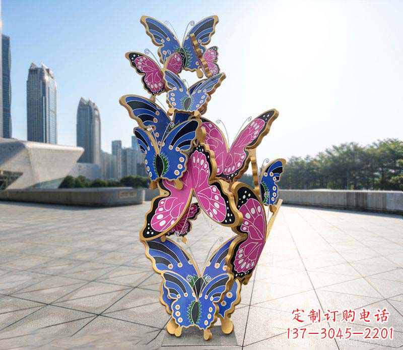 安阳彩色仿真蝴蝶不锈钢雕塑