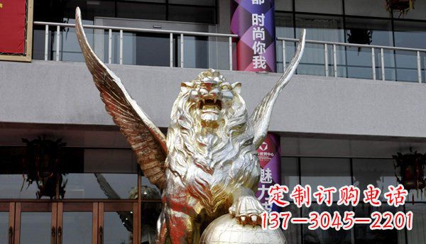 安阳踩球飞狮西洋狮子铜雕