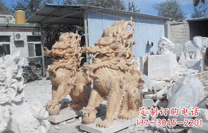安阳踩球麒麟石雕