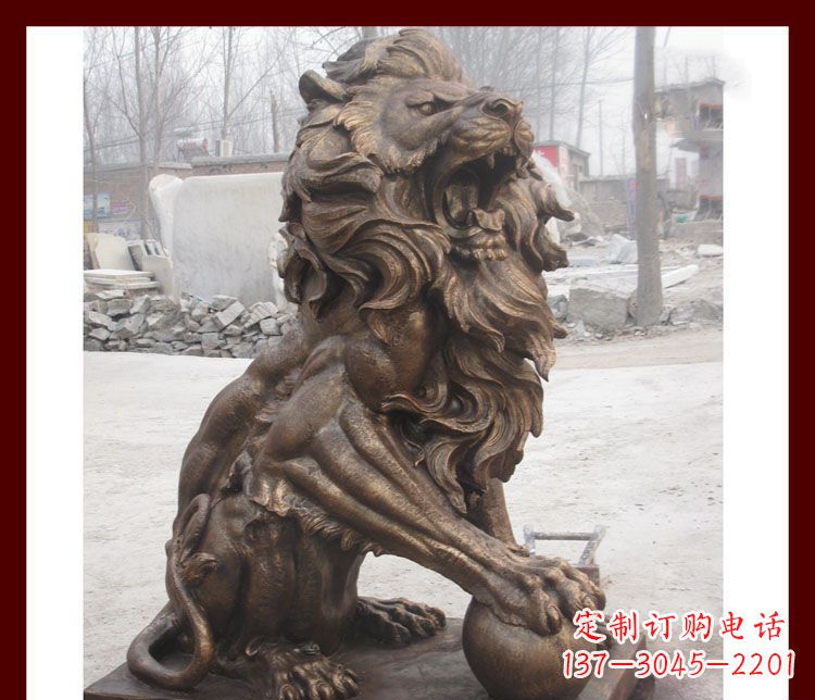 安阳踩球欧式狮子铜雕