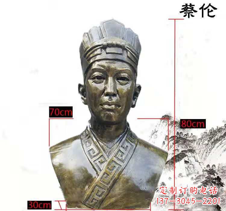 安阳蔡伦头像铜雕