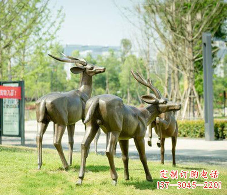 安阳藏羚羊公园动物铜雕