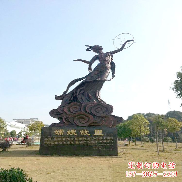 安阳嫦娥奔月雕塑-景区园林神话人物雕像