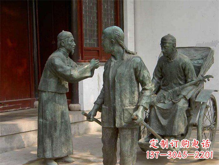 安阳车夫拉车古代人物铜雕