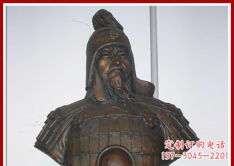 安阳成吉思汗军事家玻璃钢仿铜胸像雕塑