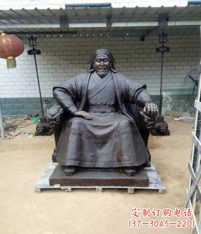 安阳成吉思汗铜雕古代伟人雕塑