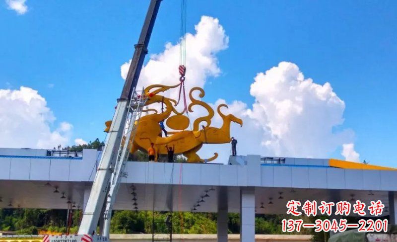 安阳城市不锈钢抽象飞龙雕塑