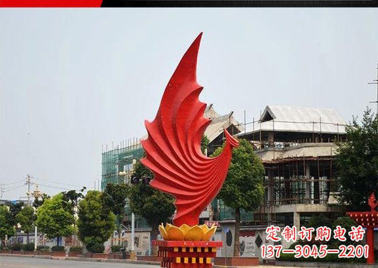 安阳城市不锈钢抽象凤凰雕塑