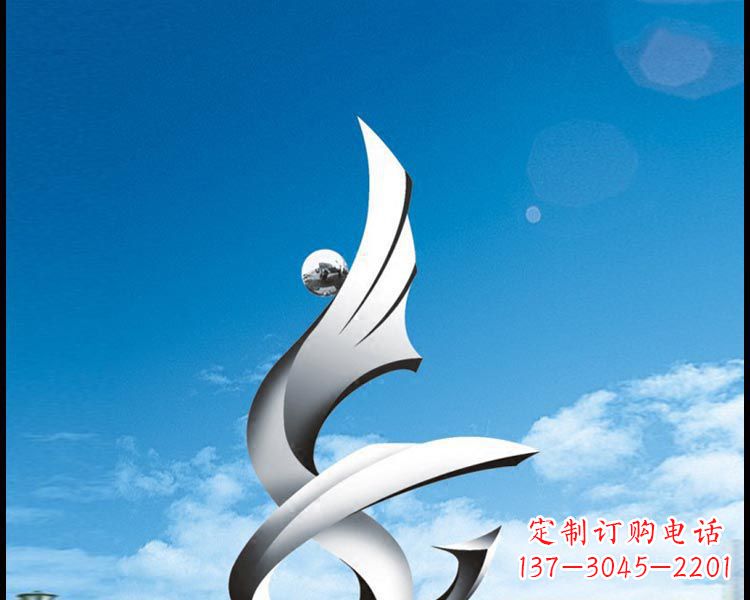 安阳城市不锈钢抽象凤凰雕塑12