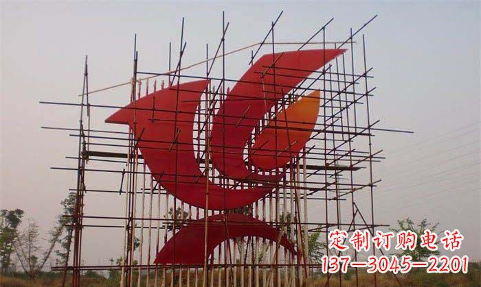 安阳城市不锈钢抽象和平鸽雕塑