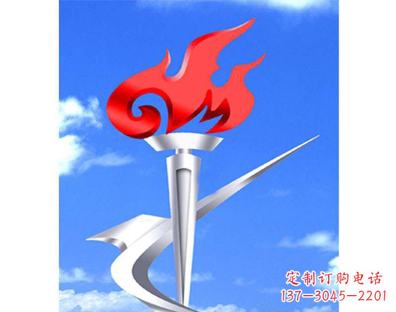 安阳城市不锈钢抽象火炬雕塑