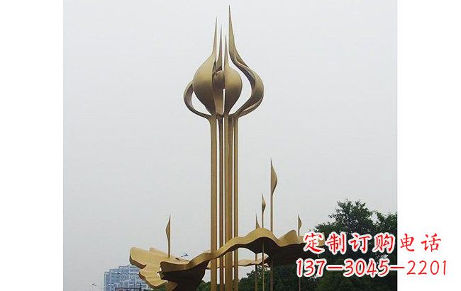 安阳城市不锈钢抽象莲花雕塑