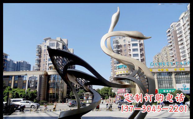 安阳城市不锈钢抽象天鹅雕塑
