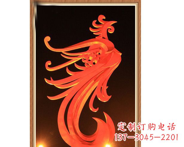 安阳城市不锈钢凤凰雕塑1