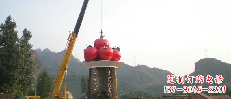 安阳城市不锈钢苹果标志雕塑