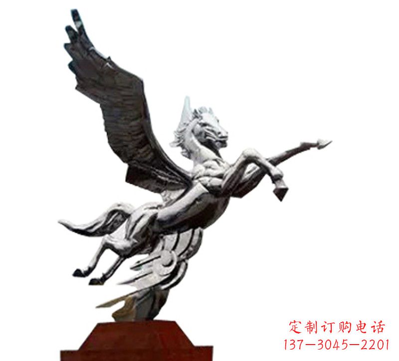 安阳城市飞马不锈钢雕塑像