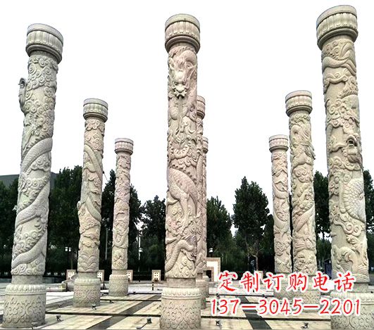 安阳城市广场大理石石材龙柱景观柱