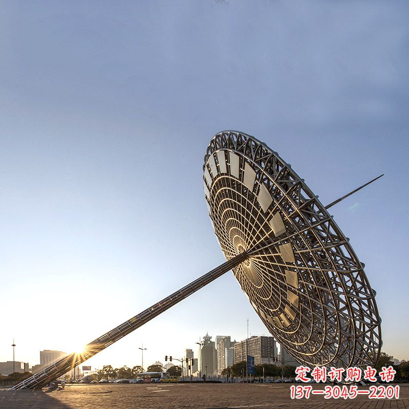 安阳城市广场大型不锈钢创意日晷景观雕塑