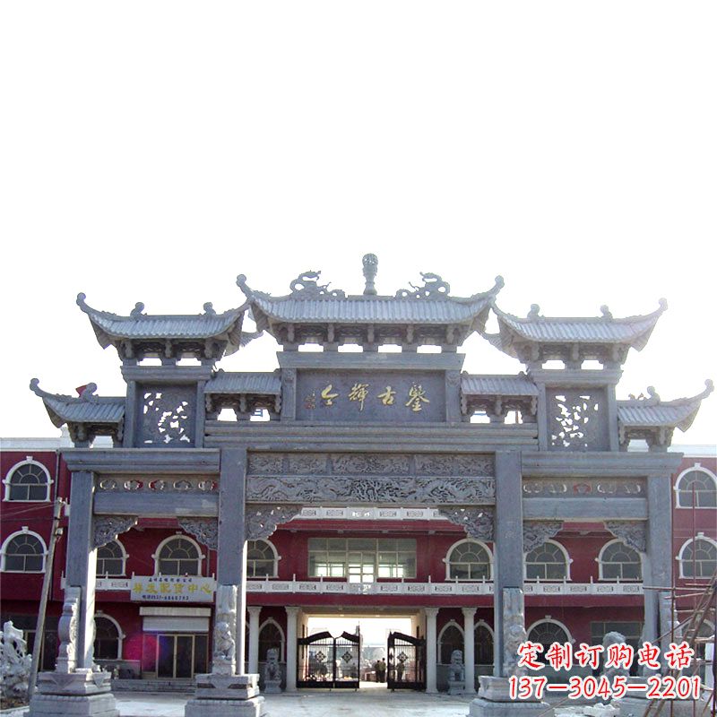 安阳城市小区石雕牌楼