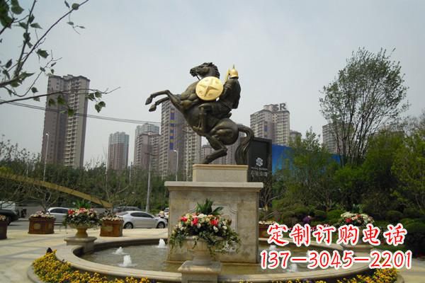 安阳城市铸造铜马战士雕塑