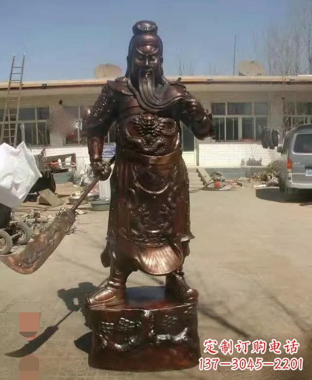 安阳持刀关公铜雕