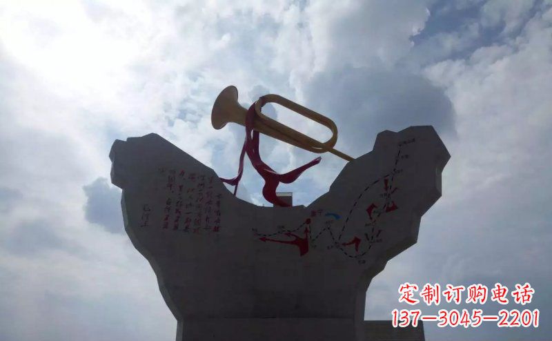 安阳冲锋号军队景观铜雕