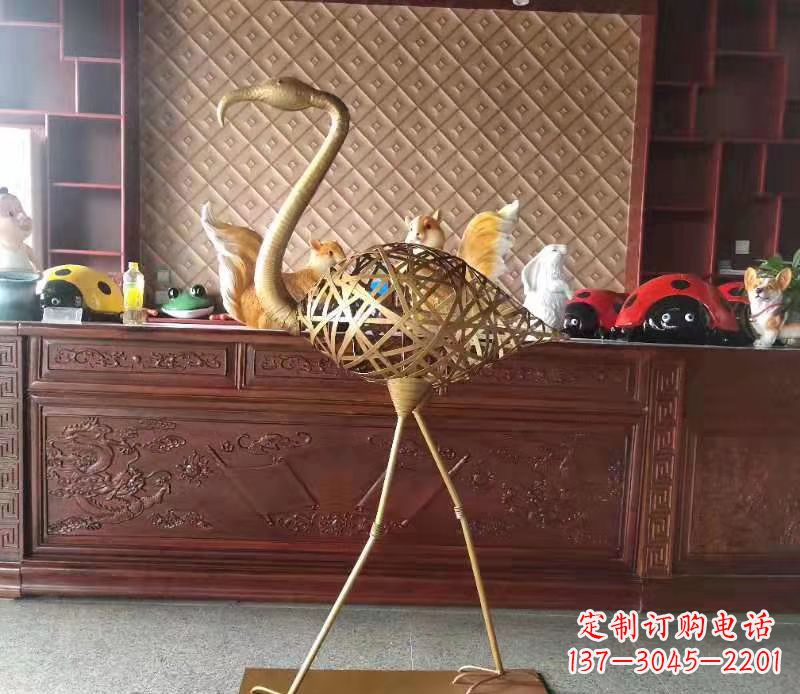 安阳抽象编织火烈鸟铜雕