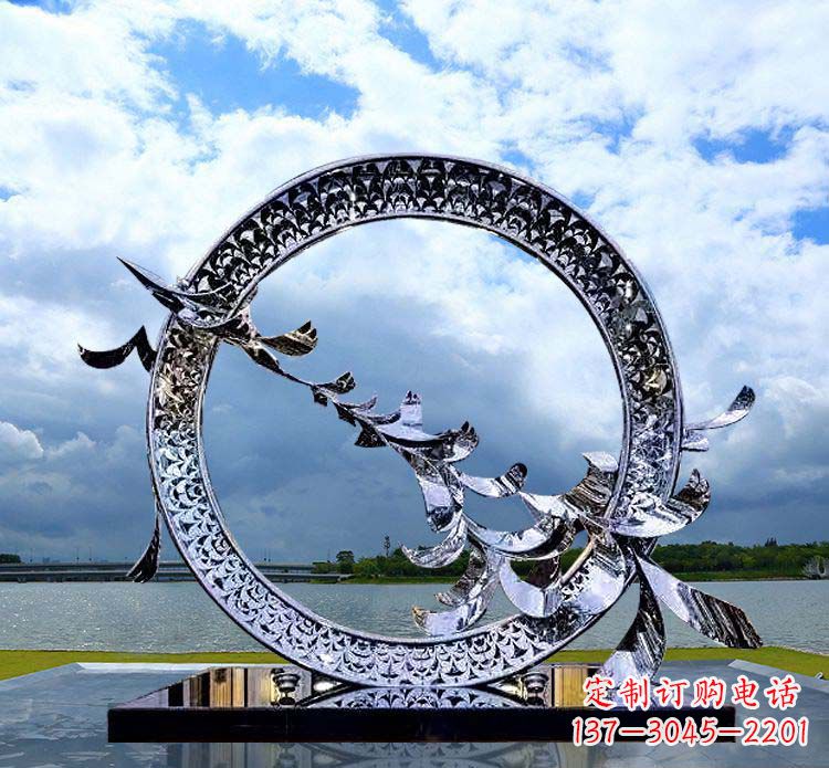 安阳抽象不锈钢大雁雕塑