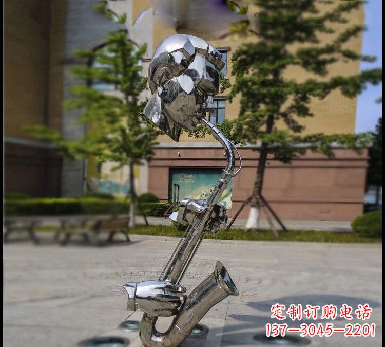 安阳抽象不锈钢抽象吹萨克斯人物