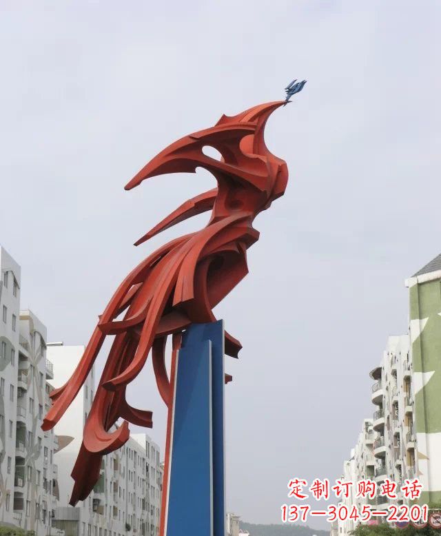 安阳抽象不锈钢凤凰雕塑