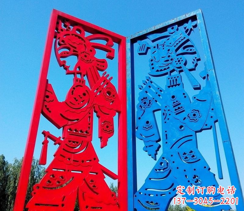 安阳抽象不锈钢皮影戏摆件