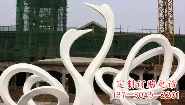 安阳抽象不锈钢天鹅雕塑 (2)
