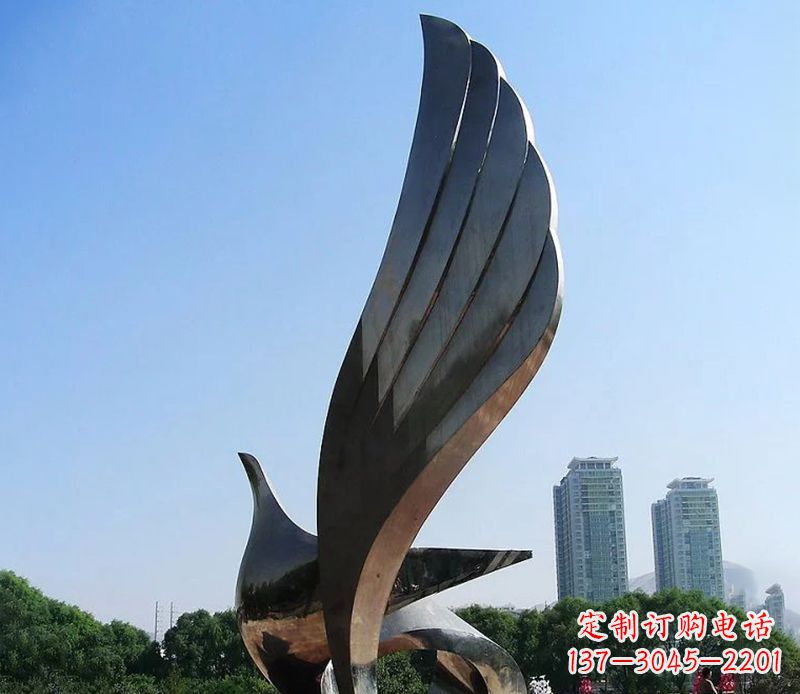 安阳抽象翅膀雕塑不锈钢
