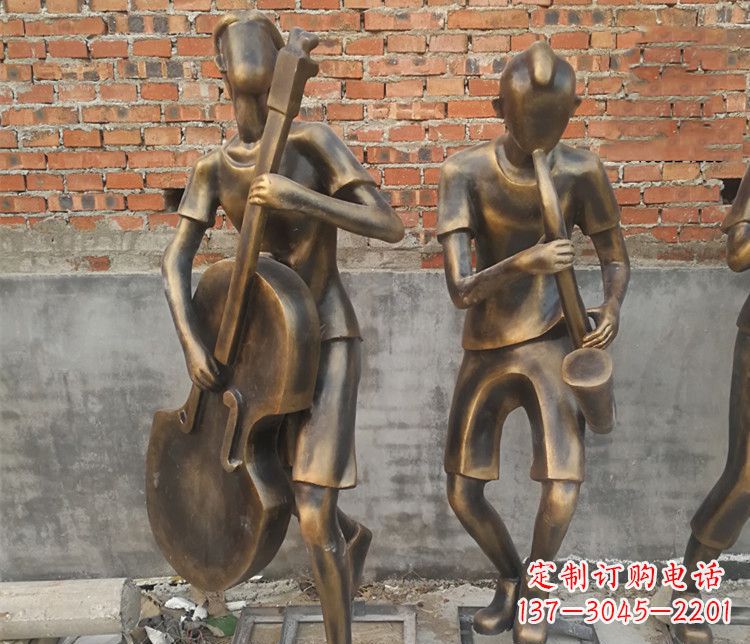 安阳抽象吹萨克斯人物铜雕