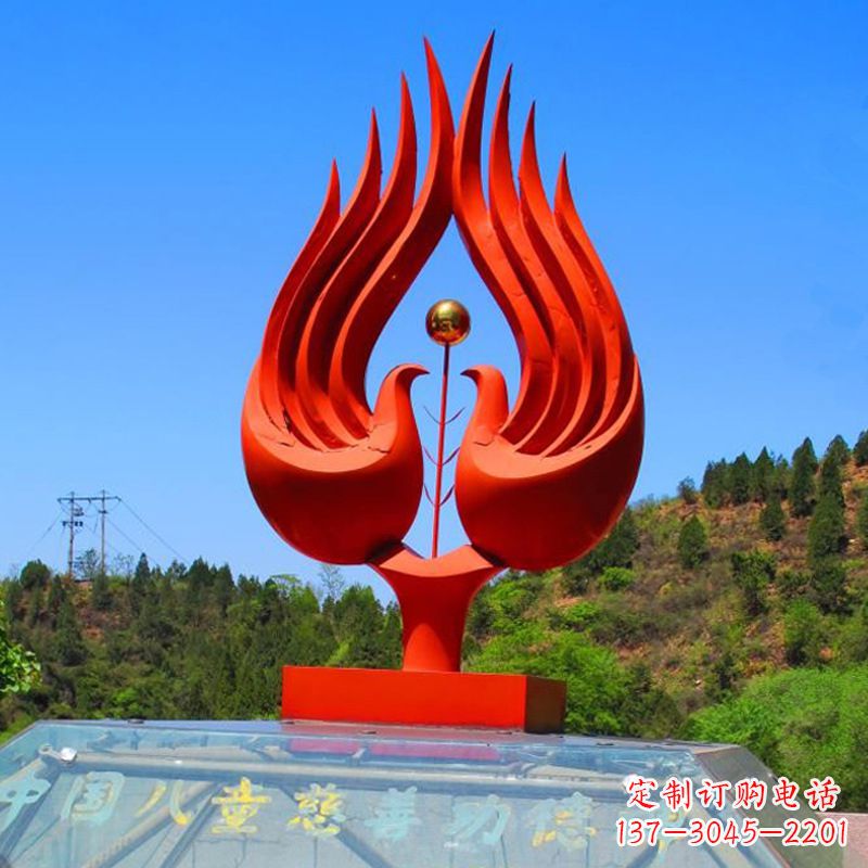 安阳抽象凤凰公园不锈钢雕塑-景区园林景观神兽标识雕塑