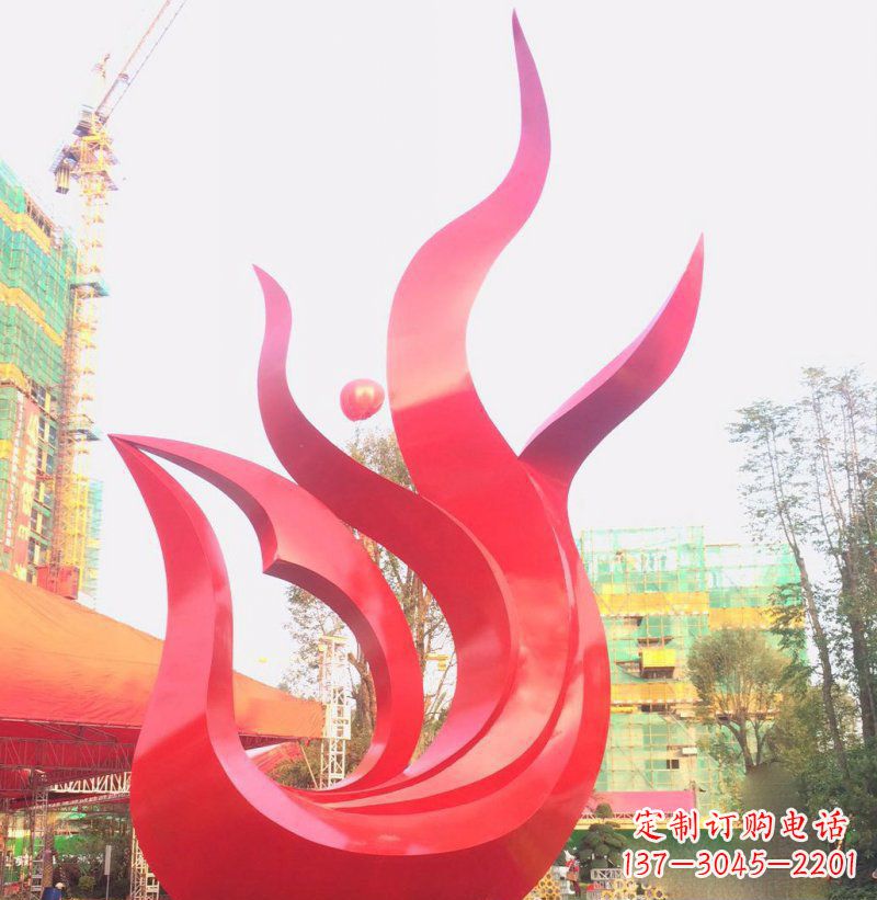 安阳抽象凤凰广场不锈钢雕塑