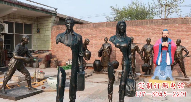 安阳抽象男人女人铜雕