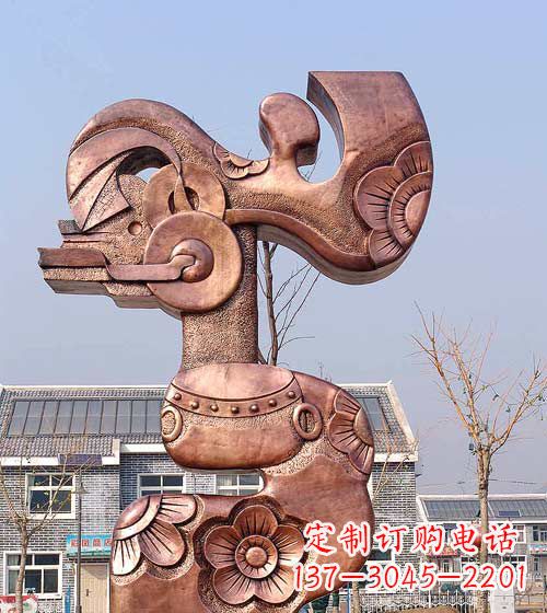 安阳抽象皮影戏人物铜雕