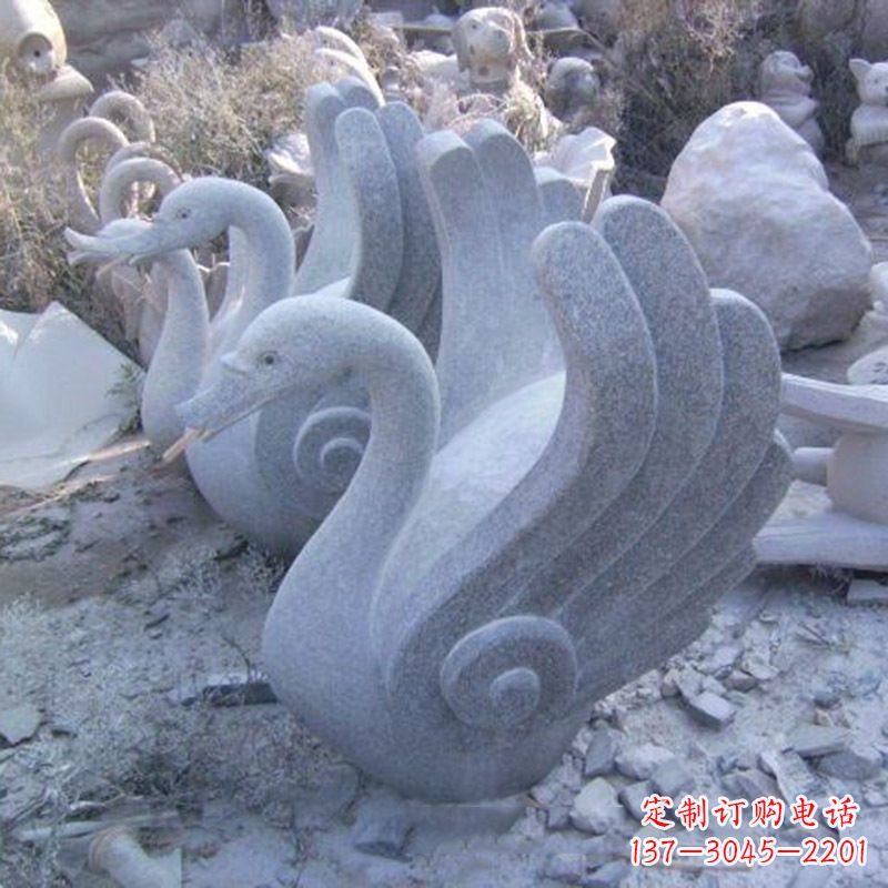 安阳抽象喷水天鹅石雕