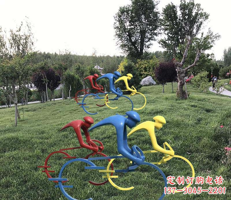 安阳抽象骑自行车公园景观雕塑