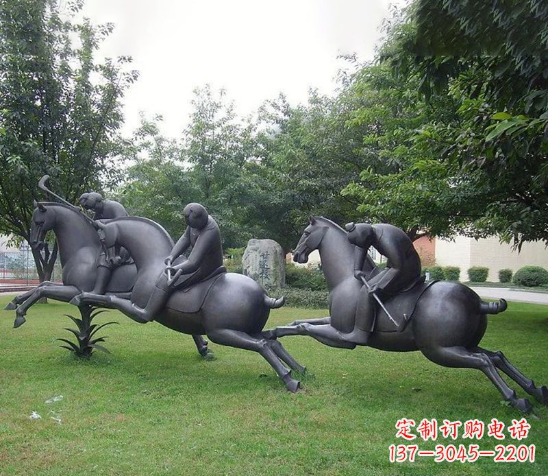 安阳抽象人物骑马铜雕