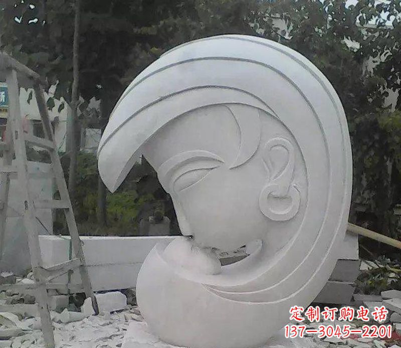 安阳抽象人物头像石雕