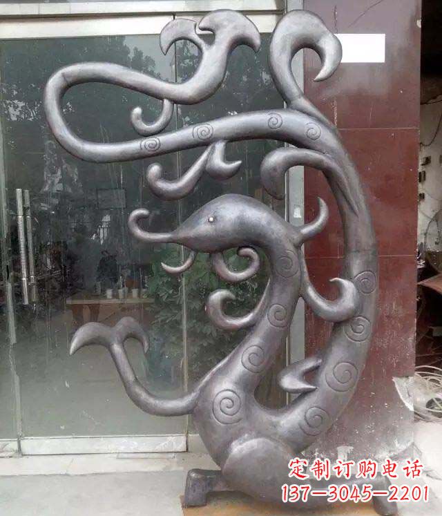 安阳抽象蛇景观动物铜雕