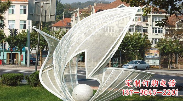 安阳抽象天鹅不锈钢动物雕塑