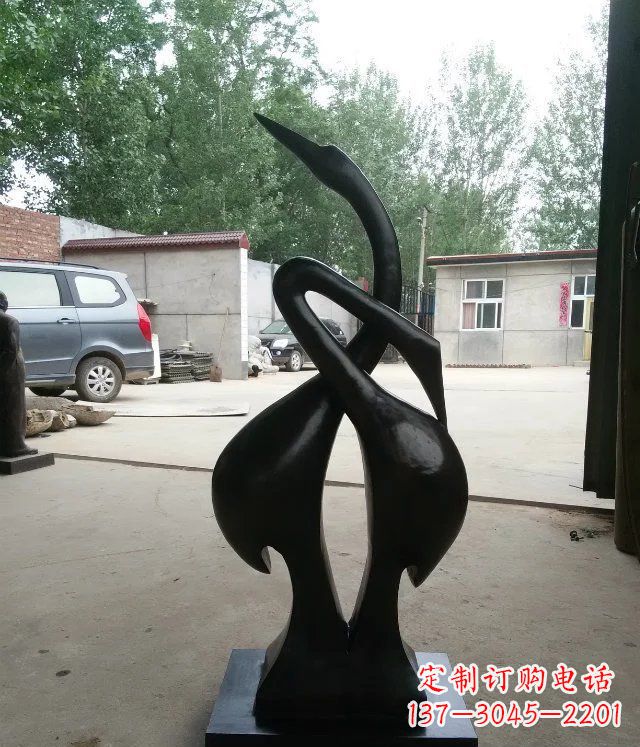安阳抽象天鹅景观动物铜雕