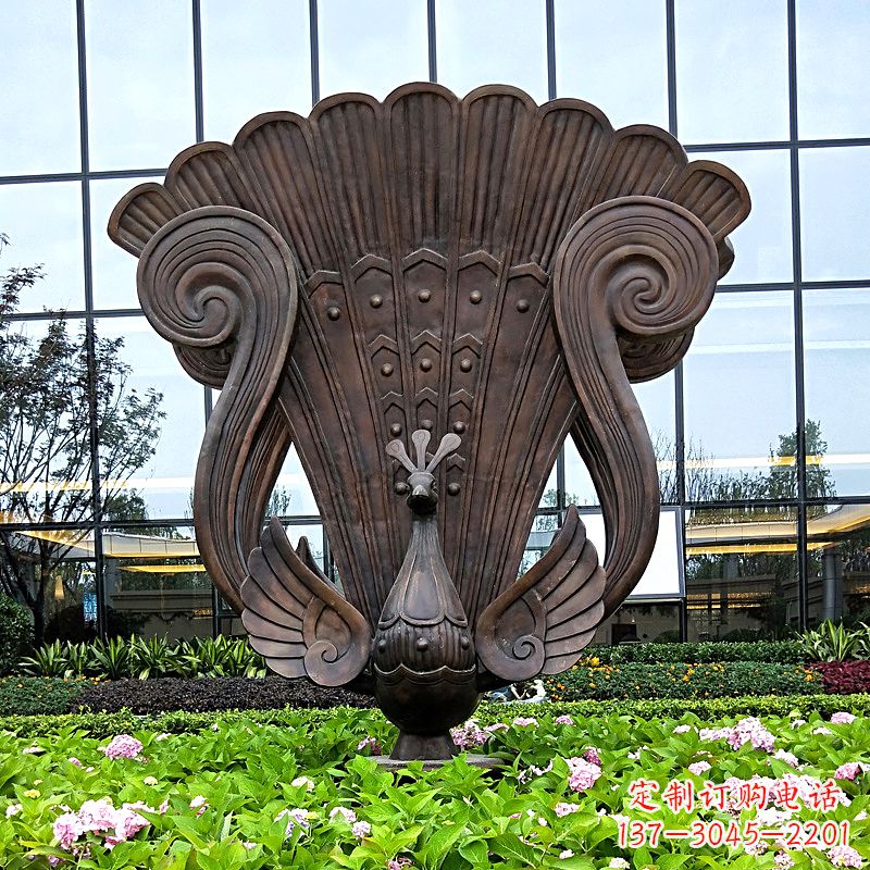 安阳抽象铜雕孔雀雕塑